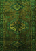 Serging Thickness of Machine Washable Persian Green Traditional Area Rugs, wshtr3107grn