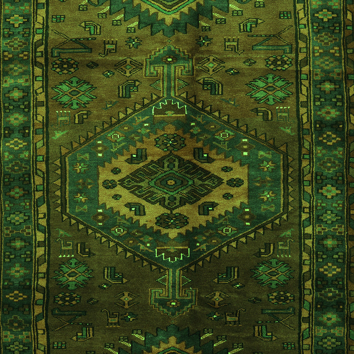 Serging Thickness of Machine Washable Persian Green Traditional Area Rugs, wshtr3107grn