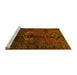 Sideview of Machine Washable Persian Yellow Traditional Rug, wshtr3107yw