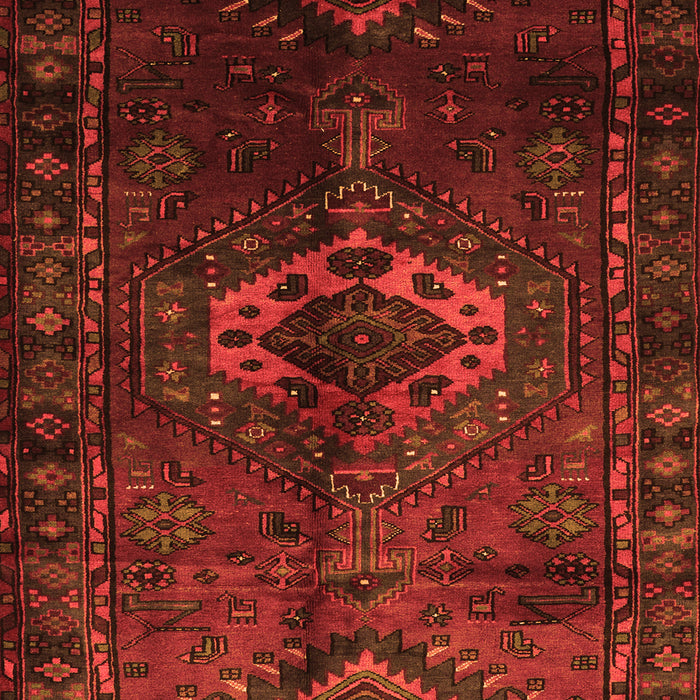 Serging Thickness of Machine Washable Persian Orange Traditional Area Rugs, wshtr3107org