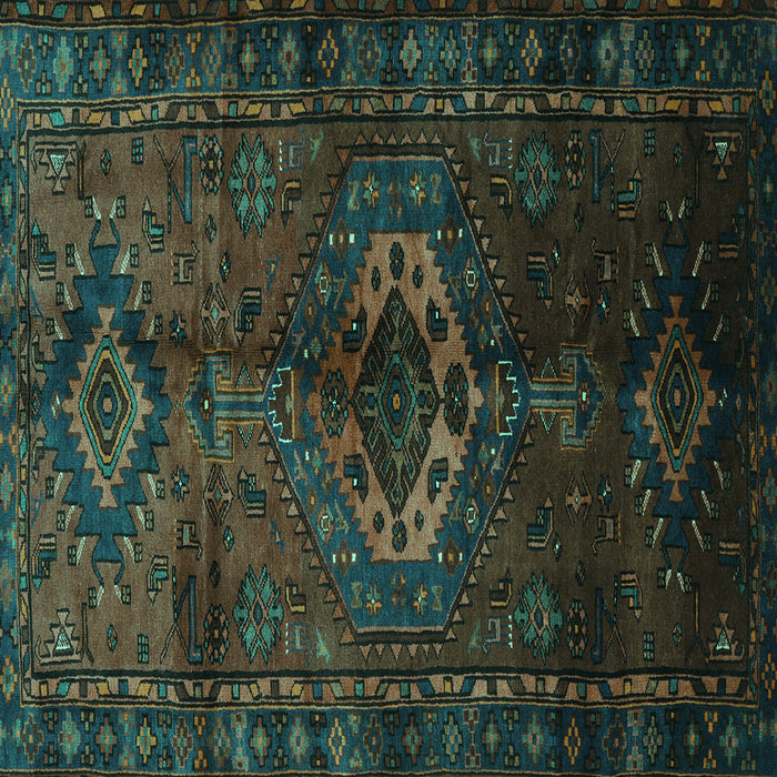 Square Machine Washable Persian Turquoise Traditional Area Rugs, wshtr3107turq