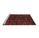 Sideview of Machine Washable Traditional Deep Red Rug, wshtr3108