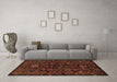 Machine Washable Persian Brown Traditional Rug in a Living Room,, wshtr3108brn