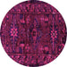 Round Persian Pink Traditional Rug, tr3108pnk