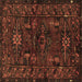 Square Persian Brown Traditional Rug, tr3108brn