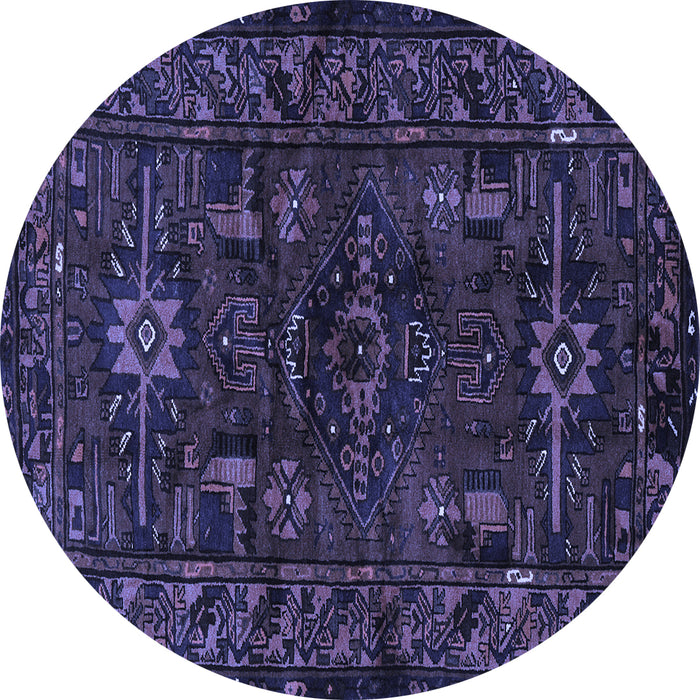 Round Persian Blue Traditional Rug, tr3108blu