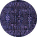 Round Persian Blue Traditional Rug, tr3108blu