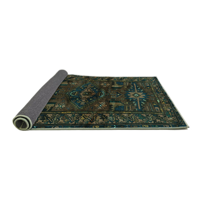 Sideview of Persian Turquoise Traditional Rug, tr3108turq