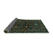 Sideview of Persian Turquoise Traditional Rug, tr3108turq