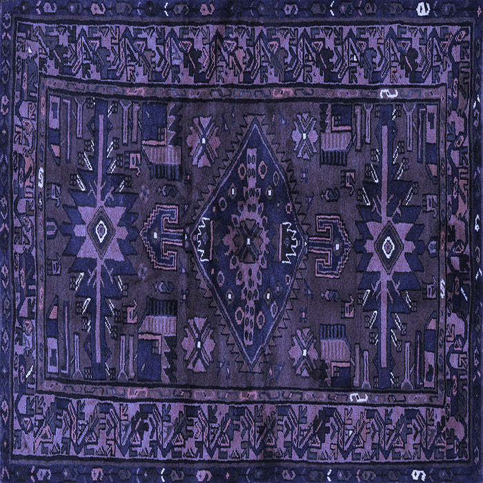 Square Persian Blue Traditional Rug, tr3108blu