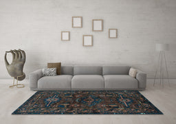 Machine Washable Persian Light Blue Traditional Rug in a Living Room, wshtr3108lblu