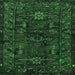 Square Machine Washable Persian Emerald Green Traditional Area Rugs, wshtr3108emgrn