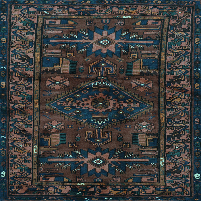 Square Persian Light Blue Traditional Rug, tr3108lblu
