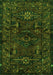 Serging Thickness of Machine Washable Persian Green Traditional Area Rugs, wshtr3108grn