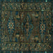 Square Persian Turquoise Traditional Rug, tr3108turq