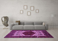 Machine Washable Persian Purple Traditional Rug, wshtr3109pur