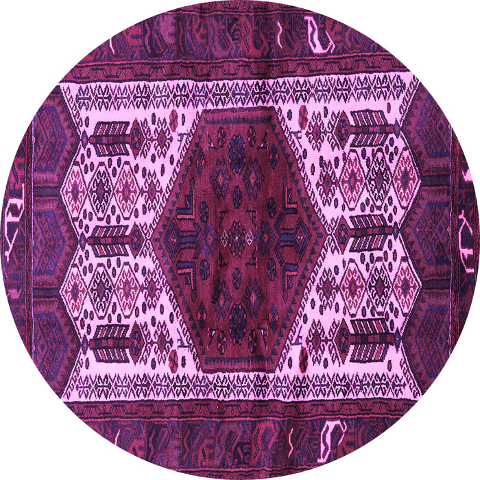 Round Machine Washable Persian Purple Traditional Area Rugs, wshtr3109pur