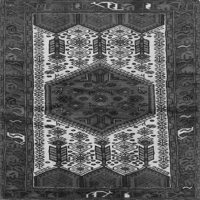 Round Machine Washable Persian Gray Traditional Rug, wshtr3109gry