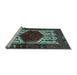 Sideview of Machine Washable Persian Light Blue Traditional Rug, wshtr3109lblu