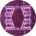 Round Persian Purple Traditional Rug, tr3109pur