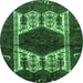 Round Persian Emerald Green Traditional Rug, tr3109emgrn