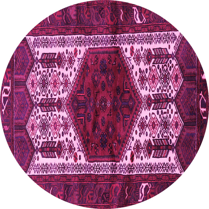 Round Persian Pink Traditional Rug, tr3109pnk