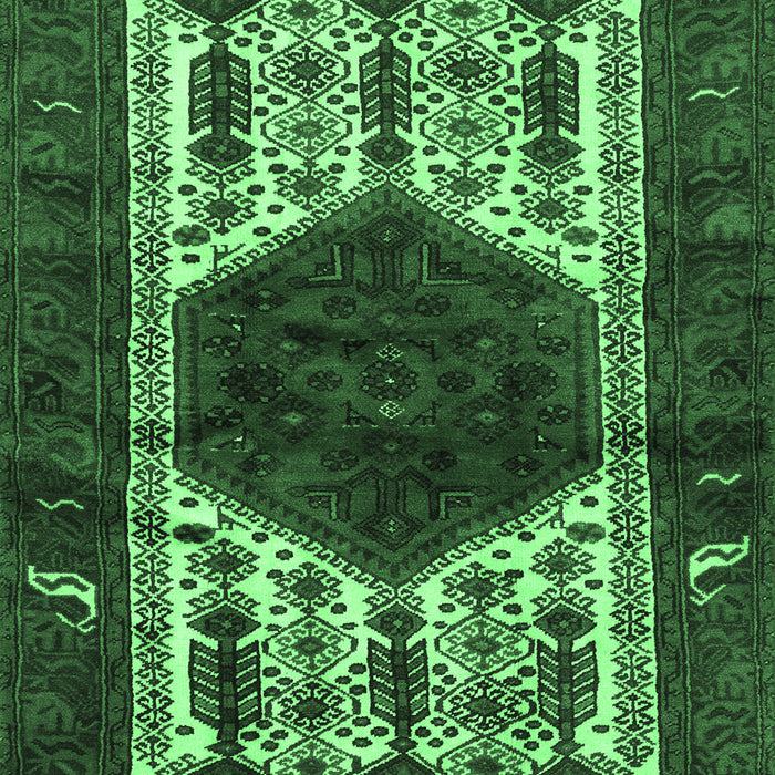 Machine Washable Persian Emerald Green Traditional Area Rugs, wshtr3109emgrn
