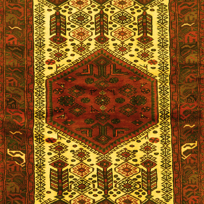 Machine Washable Persian Yellow Traditional Rug, wshtr3109yw