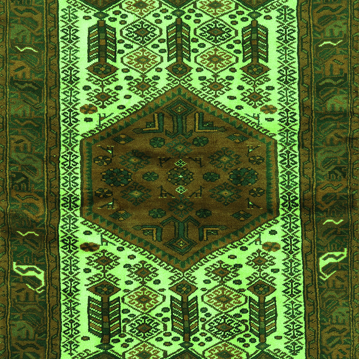 Serging Thickness of Machine Washable Persian Green Traditional Area Rugs, wshtr3109grn