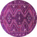 Round Machine Washable Persian Purple Traditional Area Rugs, wshtr310pur