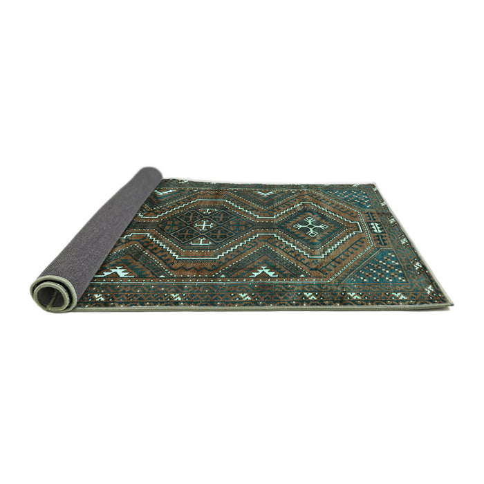 Sideview of Persian Turquoise Traditional Rug, tr310turq