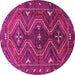 Round Persian Pink Traditional Rug, tr310pnk