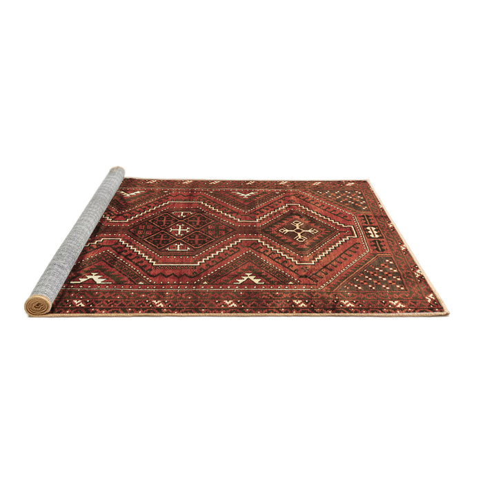 Sideview of Machine Washable Persian Brown Traditional Rug, wshtr310brn