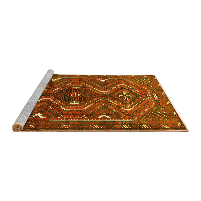 Sideview of Machine Washable Persian Yellow Traditional Rug, wshtr310yw