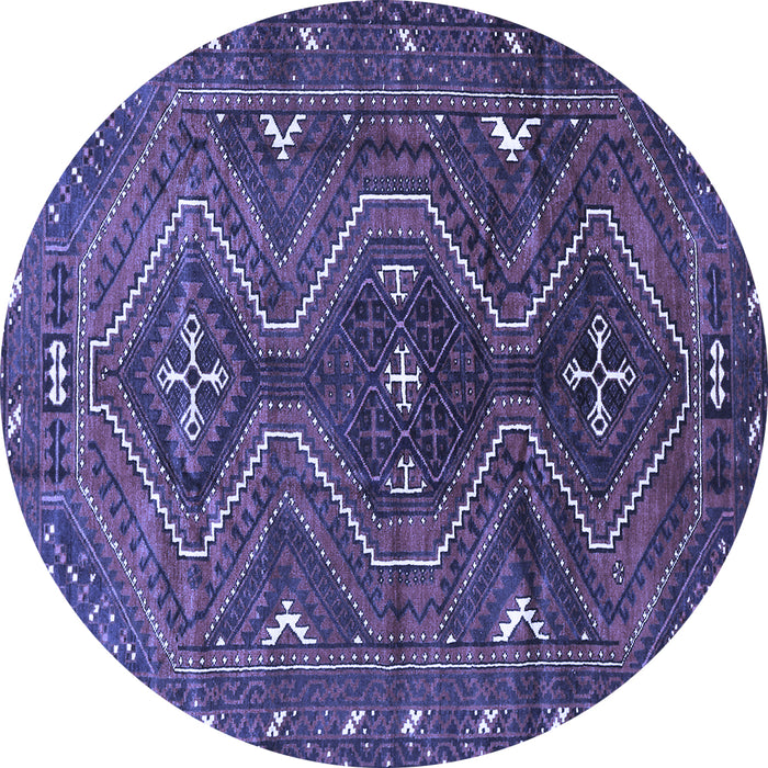 Round Persian Blue Traditional Rug, tr310blu