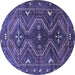 Round Persian Blue Traditional Rug, tr310blu