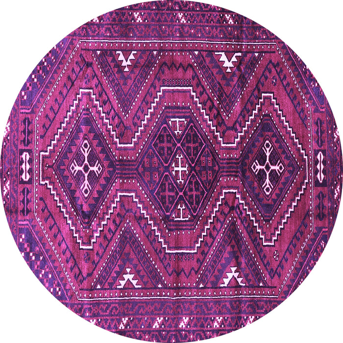 Round Persian Purple Traditional Rug, tr310pur