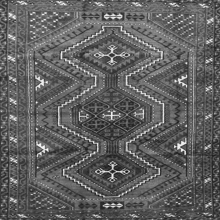 Round Machine Washable Persian Gray Traditional Rug, wshtr310gry