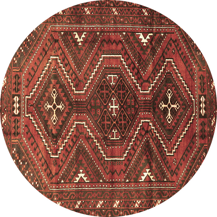 Round Machine Washable Persian Brown Traditional Rug, wshtr310brn