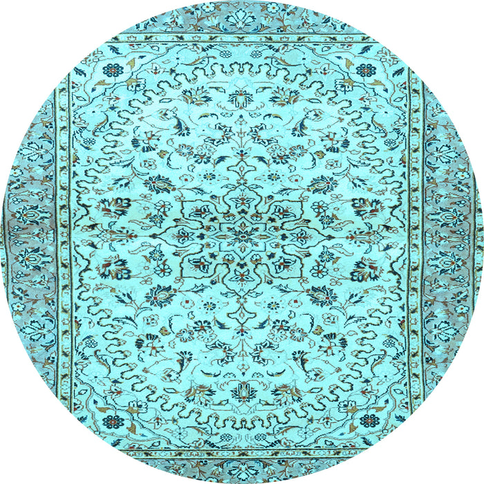 Round Persian Light Blue Traditional Rug, tr3110lblu