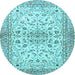 Round Persian Light Blue Traditional Rug, tr3110lblu