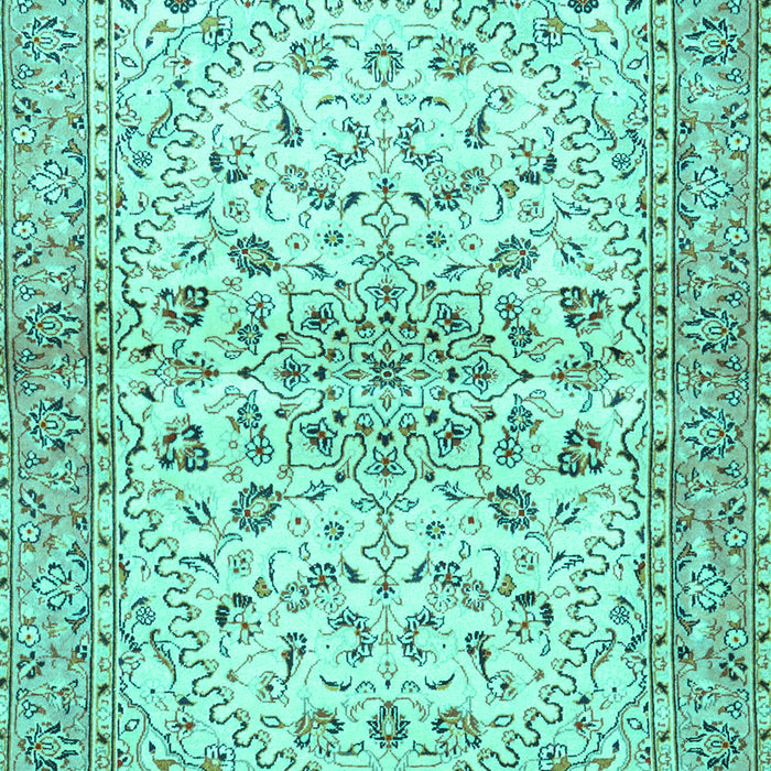 Machine Washable Persian Turquoise Traditional Area Rugs, wshtr3110turq