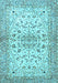 Machine Washable Persian Light Blue Traditional Rug, wshtr3110lblu