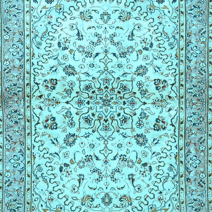 Machine Washable Persian Light Blue Traditional Rug, wshtr3110lblu