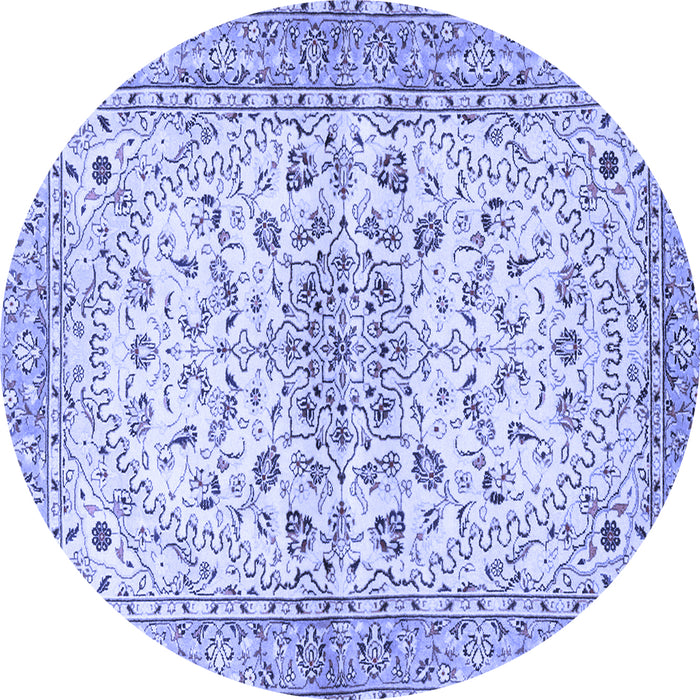 Round Persian Blue Traditional Rug, tr3110blu
