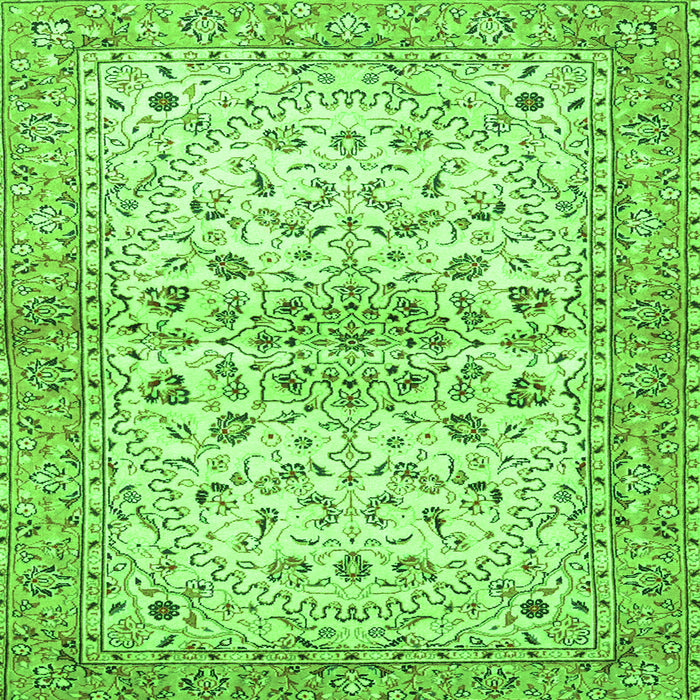 Round Machine Washable Persian Green Traditional Area Rugs, wshtr3110grn