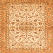 Round Machine Washable Persian Orange Traditional Area Rugs, wshtr3110org