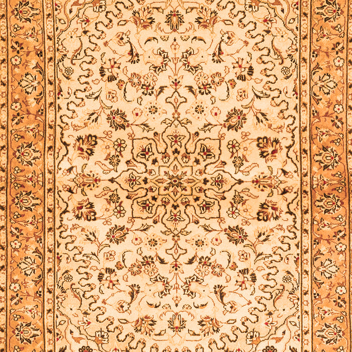 Serging Thickness of Machine Washable Persian Orange Traditional Area Rugs, wshtr3110org