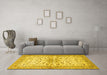 Machine Washable Persian Yellow Traditional Rug in a Living Room, wshtr3110yw