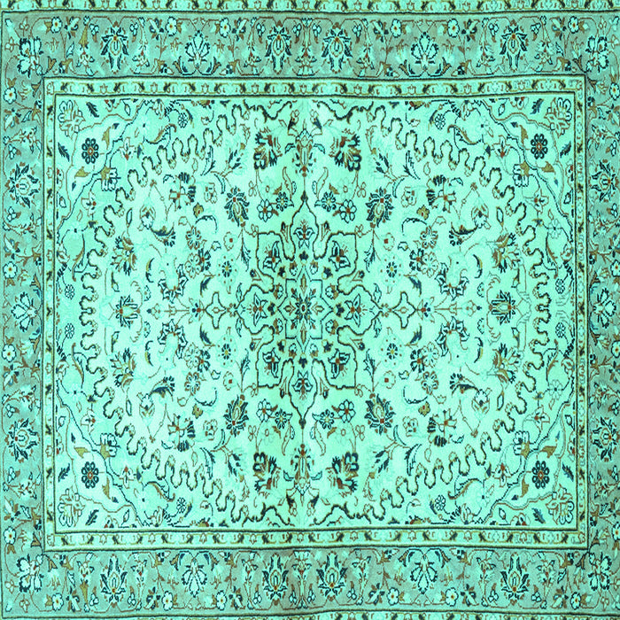 Square Persian Turquoise Traditional Rug, tr3110turq